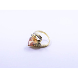 Swirl-Shape Cocktail Ring with Pear-Shape Citrine-Colored Stone