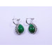 Green Drop Four-Leaf Clover Pendant and Earrings Set