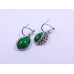 Green Drop Four-Leaf Clover Pendant and Earrings Set
