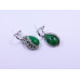 Green Drop Four-Leaf Clover Pendant and Earrings Set
