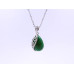 Green Drop Four-Leaf Clover Pendant and Earrings Set