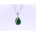 Green Drop Four-Leaf Clover Pendant and Earrings Set