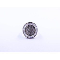 Gatsby-Style Cocktail Ring, in Plated White-Gold