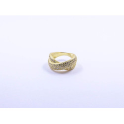 Criss-Cross Cocktail Ring, Plated Yellow-Gold