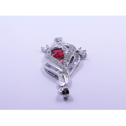 Swirled-Line Design Pendant with Oval-Shape Stone (Available in Green, Pink, or Blue Stone)