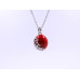 Red Drop Buttery Pendant and Earrings Set