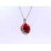 Red Drop Buttery Pendant and Earrings Set