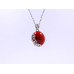 Red Drop Buttery Pendant and Earrings Set