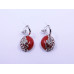 Red Drop Buttery Pendant and Earrings Set