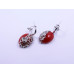 Red Drop Buttery Pendant and Earrings Set