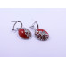 Red Drop Buttery Pendant and Earrings Set