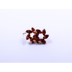 Marquise-Cut Flower-Shape Earrings (Available in Black and Red)