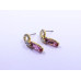 Elegant Stone Drop Earrings (Available in Pink, Red, Topaz-style, and Citrine-style colors)