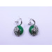 Green Drop Buttery Pendant and Earrings Set