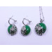 Green Drop Buttery Pendant and Earrings Set