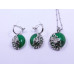 Green Drop Buttery Pendant and Earrings Set