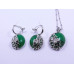 Green Drop Buttery Pendant and Earrings Set
