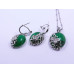 Green Drop Buttery Pendant and Earrings Set