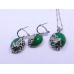 Green Drop Buttery Pendant and Earrings Set
