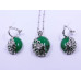 Green Drop Buttery Pendant and Earrings Set
