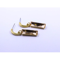 Rectangle Shape Rose-Drop Earrings 