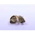 Eye-Shape Earrings with White Cabochon and Stones, in Plated Yellow-Gold