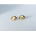 Eye-Shape Earrings with White Cabochon and Stones, in Plated Yellow-Gold