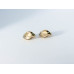 Eye-Shape Earrings with White Cabochon and Stones, in Plated Yellow-Gold