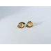 Eye-Shape Earrings with White Cabochon and Stones, in Plated Yellow-Gold