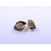 Eye-Shape Earrings with White Cabochon and Stones, in Plated Yellow-Gold