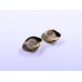 Eye-Shape Earrings with White Cabochon and Stones, in Plated Yellow-Gold