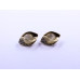 Eye-Shape Earrings with White Cabochon and Stones, in Plated Yellow-Gold
