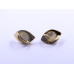 Eye-Shape Earrings with White Cabochon and Stones, in Plated Yellow-Gold