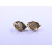 Eye-Shape Earrings with White Cabochon and Stones, in Plated Yellow-Gold