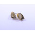 Eye-Shape Earrings with White Cabochon and Stones, in Plated Yellow-Gold