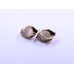 Eye-Shape Earrings with White Cabochon and Stones, in Plated Rose-Gold