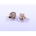 Eye-Shape Earrings with White Cabochon and Stones, in Plated Rose-Gold