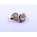 Eye-Shape Earrings with White Cabochon and Stones, in Plated Rose-Gold