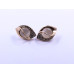 Eye-Shape Earrings with White Cabochon and Stones, in Plated Rose-Gold