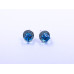 Disc-Shape Earrings with Square-Shape Stone (Available in Light Blue or Dark Blue)