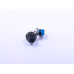 Disc-Shape Earrings with Square-Shape Stone (Available in Light Blue or Dark Blue)