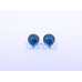 Disc-Shape Earrings with Square-Shape Stone (Available in Light Blue or Dark Blue)