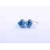 Disc-Shape Earrings with Square-Shape Stone (Available in Light Blue or Dark Blue)