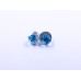 Disc-Shape Earrings with Square-Shape Stone (Available in Light Blue or Dark Blue)