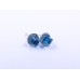 Disc-Shape Earrings with Square-Shape Stone (Available in Light Blue or Dark Blue)