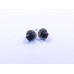 Disc-Shape Earrings with Square-Shape Stone (Available in Light Blue or Dark Blue)