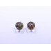 Disc-Shape Earrings with Multi-Hue Square-Shape Stone