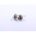 Disc-Shape Earrings with Multi-Hue Square-Shape Stone