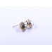 Disc-Shape Earrings with Multi-Hue Square-Shape Stone