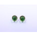 Disc-Shape Earrings with Green Square-Shape Stone